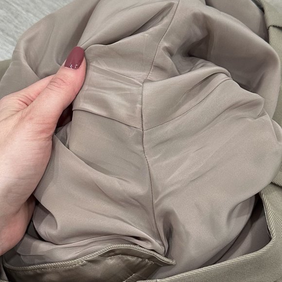 Aritzia Babaton Agency High-Rise Wool Twill Trousers Pants in Taupe Beige Sz 12S - Picture 7 of 16